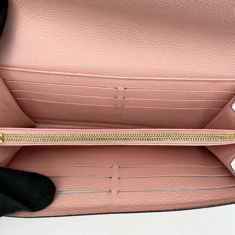 Louis Vuitton Poudre Empriente Sarah Wallet w/ Chain Blush Pink - Picture 6 of 16